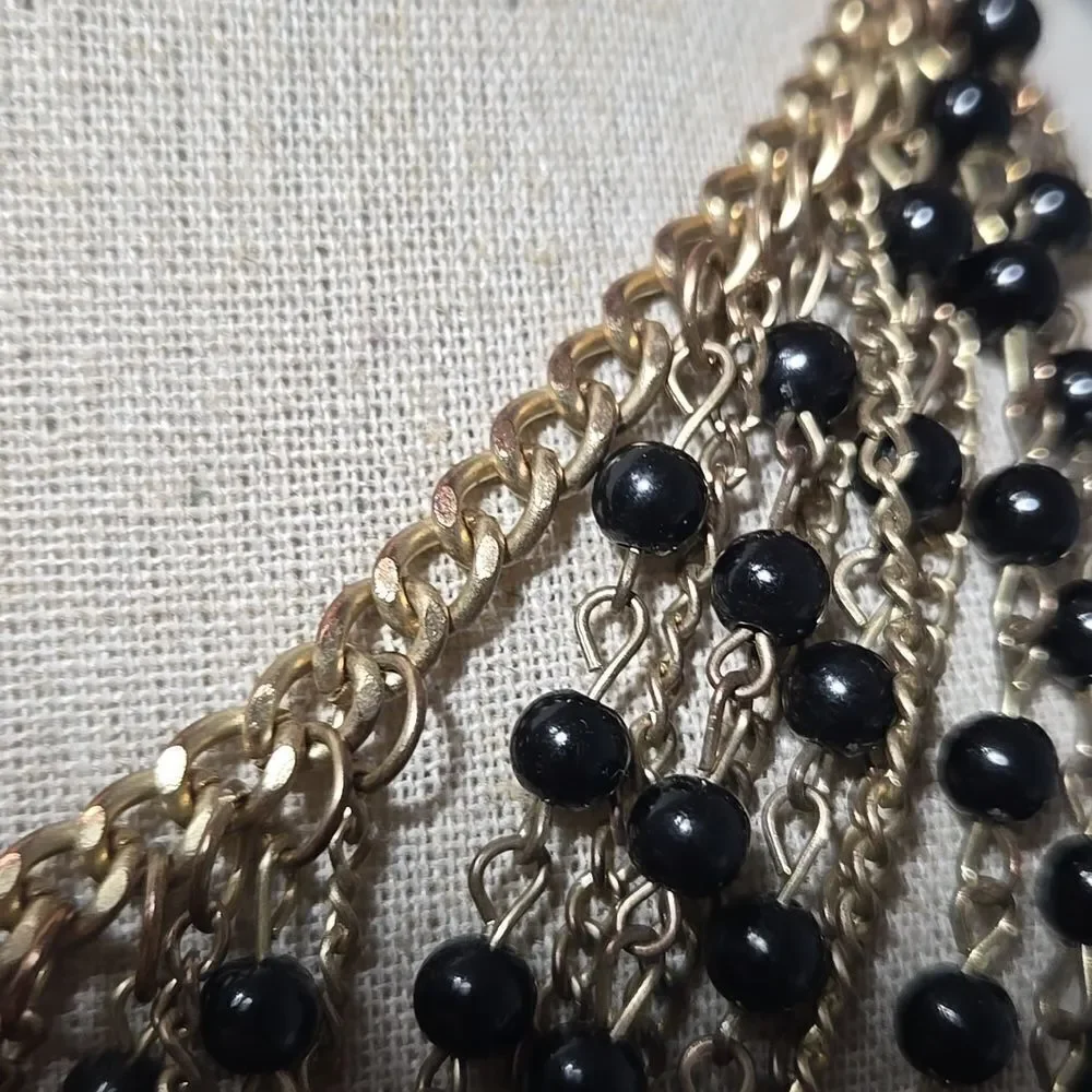 Vintage early 2000s dangling beaded necklace large statement piece